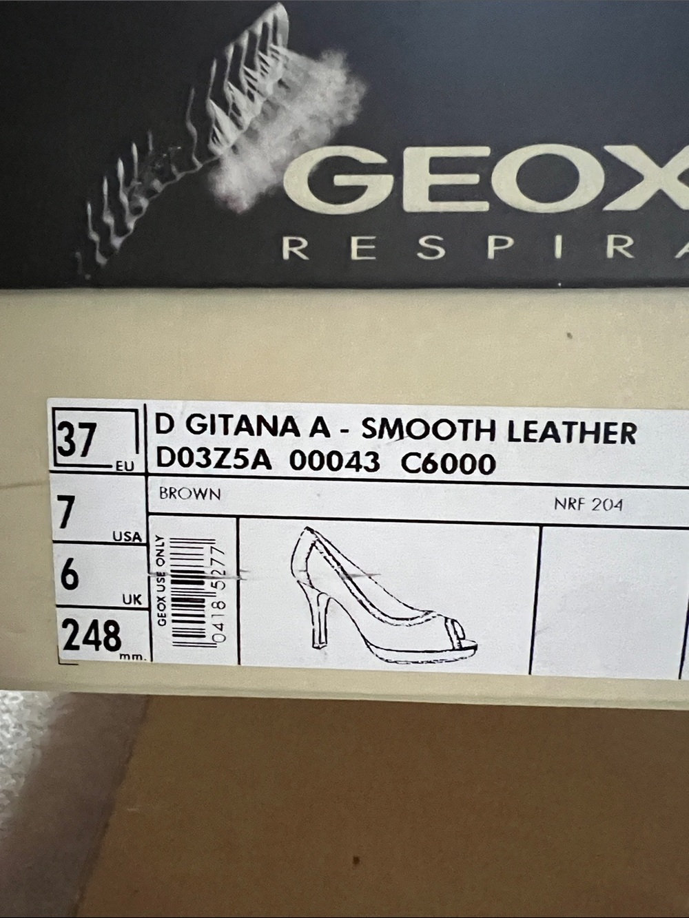 Geox Beautiful Brown/Tan Leather Open Toe Heels - Picture 12 of 12